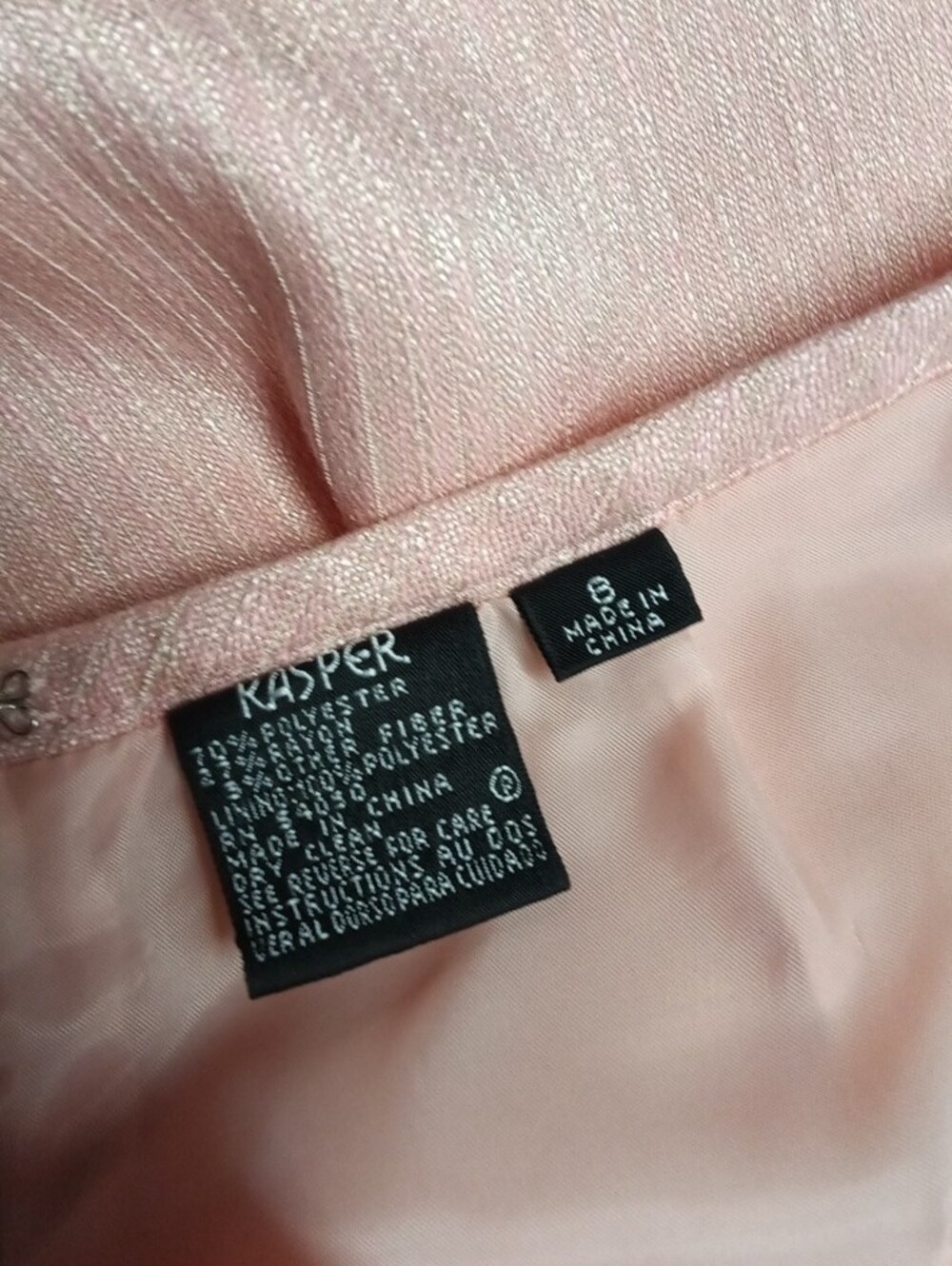 Kasper Women's Light Pink Two-Piece Skirt Suit Size 8 - Picture 12 of 15